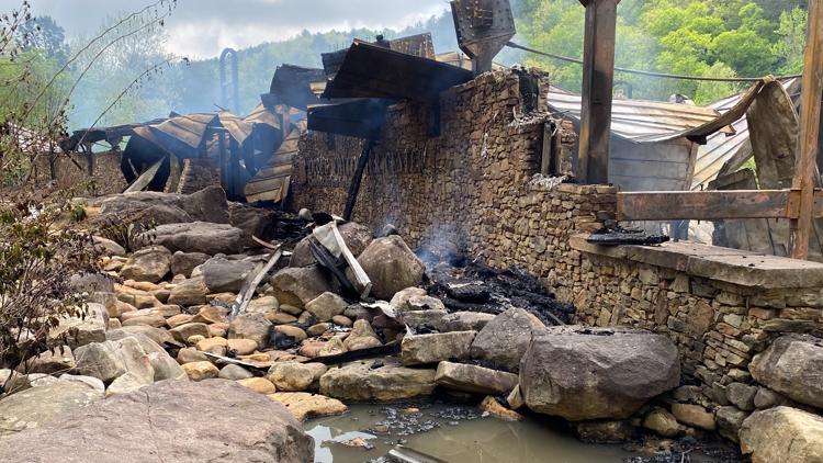 Damage caused by random fire of the Ocoee Whitewater Center. 